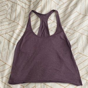 Lululemon purple tank top, size M, cropped